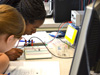 Girls learn about electric circuits at G.A.M.E.S. camp.